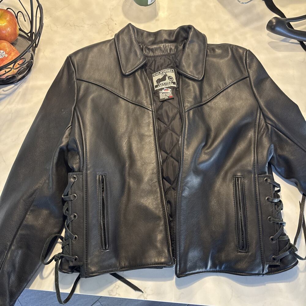 LEATHER MOTORCYCLE JACKET - CALIFORNIA CREATIONS USA WOMEN'S SIZE 18 - Picture 5 of 8